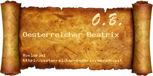 Oesterreicher Beatrix névjegykártya